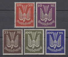263-267 Flugpostmarken Holztaube 5 Bis 200 Mark 1923, 5 Werte, Satz ** / MNH - Neufs
