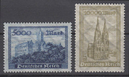 261-262 Freimarken Wartburg Und Kölner Dom 1923, Satz ** - Neufs