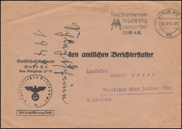 Frei Durch Ablösung Reich Statistisches Reichsamt BERLIN 15.8.41 Nach Wippingen - Guerre Mondiale (Seconde)