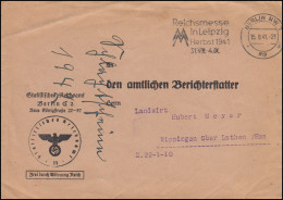 Frei Durch Ablösung Reich Statistisches Reichsamt BERLIN 15.8.41 Nach Wippingen - WW2 (II Guerra Mundial)