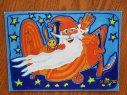 NEW YEAR ESTONIA 1978 SANTA CLAUS AND RABBIT ON AIRPLANE , ARTIST PAISTIK - Nouvel An