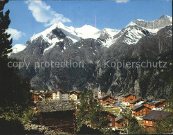 11652022 Graechen VS Ortsansicht Mit Kirche Weisshorn Bishorn Barrhorn Walliser  - Other & Unclassified