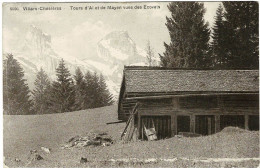 VILLARS-CHESIÈRES (Chemin Des Râpes ?) - Villars-sur-Ollon - Tours D'Aï Et De Mayen Vues Des Ecovets - Voyagée 1917 - Aigle