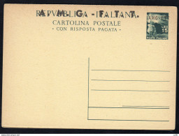 Democratica - Cartolina Postale Lire 15 + 15 - Mint/hinged