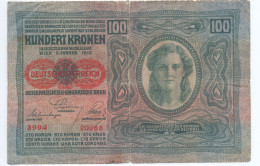 Austria 100 Kronen 1912 (with Stamp) - Austria