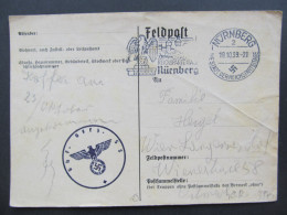 KARTE Nürnberg - Wien  Feldpost 1939 /// D*59471 - Lettres & Documents