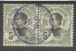 INDOCHINE N° 44 Paire CACHET Violet Trung Khanh Phu TONKIN / Used - Oblitérés