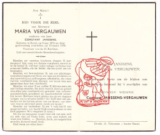 DP Maria Vergauwen ° Bazel Kruibeke 1870 † 1958 X Constant Janssens - Devotieprenten