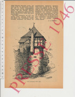 4 Vues Alt-Mülhauser Tafelfreuden (Mulhouse Histoire) + Dessin Klinnstiehl Gravure Tour De Bergheim ( Tour Sorcière 68 ) - Non Classificati