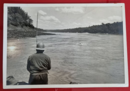 PH Original - 18,5 X 12 Cm - TRIPLE FRONTERA, PUERTO IGUAZÚ, ARGENTINA 1942 - EJERCITO ARGENTINO - EXCURSIÓN DE PESCA - Bateaux