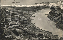 11651659 Lac Leman Genfersee Panorama Mit Alpen Aus Vogelperspektive Genf - Andere & Zonder Classificatie