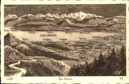 11651657 Lac Leman Genfersee Panorama Et Les Alpes Genf - Altri & Non Classificati