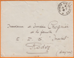 F.M. Militaria  Sur Lettre Avec Cachet " Poste Aux Armées "  Le 24 5 1940  Pour RODEZ Et  Krag En Arrivée - WW II