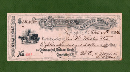 USA Check GLENCOE COTTON MILLS 1892 Burlington, North Carolina - N. 4884 - Other & Unclassified
