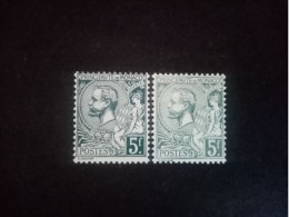 MONACO. 1920. N° 47 Et 47a. " Prince Albert 1ér " 5f Vert Gris Foncé Et Vert Gris Clair. NEUFS++. Côte YT 2024 :925,00 € - Unused Stamps