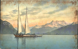 11651579 Lac Leman Genfersee Barque Et Dent Du Midi Alpes Genf - Andere & Zonder Classificatie