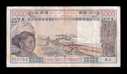 West African St. Senegal 5000 Francs 1979 Pick 708Kb Bc/Mbc F/Vf - West African States