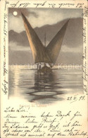 11651524 Montreux VD Barque Du Lac Leman Et Les Alpes Clair De Lune Montreux - Autres & Non Classés