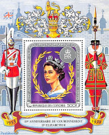 Comoros 1978 Silver Coronation S/s, Mint NH, History - Kings & Queens (Royalty) - Königshäuser, Adel