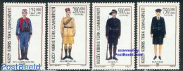 Turkish Cyprus 2001 Police Uniforms 4v, Mint NH, Various - Police - Uniforms - Weapons - Polizei - Gendarmerie