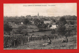 (RECTO / VERSO) LUSSAC DE LIBOURNE - PERSONNAGES PRES DES VIGNES - VUE GENERALE - CPA - Autres & Non Classés