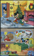 Grenada 1988 60 Years Mickey Mouse 2 S/s, Mint NH, Religion - Transport - Various - Christmas - Railways - Toys & Chil.. - Kerstmis