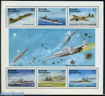 Grenada Grenadines 1995 End Of World War II In The Pacific 6v M/s, Mint NH, History - Transport - World War II - Aircr.. - WW2 (II Guerra Mundial)