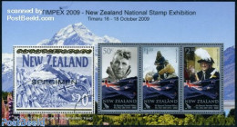 New Zealand 2009 TIMPEX Expo S/s, Mint NH, History - Sport - Flags - Mountains & Mountain Climbing - Philately - Stamp.. - Nuevos