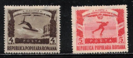 ROMANIA Scott # 768-9 MH - Ski Jumping & Ice Skating - Unused Stamps