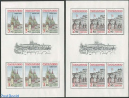 Czechoslovkia 1985 Praha Burg 2 M/ss, Mint NH, Religion - Churches, Temples, Mosques, Synagogues - Otros & Sin Clasificación