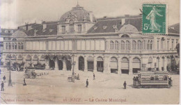 Nice Le Casino Municipal Tram Tranvias Carte Postale Animee 1913 - Monumentos, Edificios