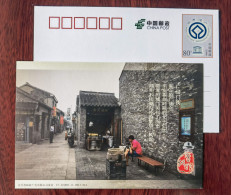 Street Bicycle Parking,motorcycle,China 2015 Grand Canal Dongguan Ancient Ferry UNESCO World Heritage Pre-stamped Card - Cycling