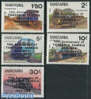 Tanzania 1987 Railways Authoroties 5v Overprints, Mint NH, Transport - Railways - Eisenbahnen