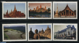 United Nations, Geneva 2015 World Heritage South East Asia 6v (from Booklet), Mint NH, History - Religion - Various - .. - Chiese E Cattedrali