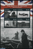 Saint Vincent 2015 Battle Of Britain 4v M/s, Mint NH, History - Nature - Religion - Transport - Churchill - Flags - Wo.. - Sir Winston Churchill