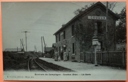 CARTE ENVIRONS DE COMPIEGNE - 60 - COUDUN - La GARE - 2 SCANS -20 - Autres & Non Classés