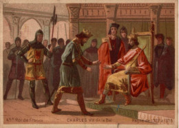 CHROMO LES ROIS DE FRANCE 49è ROI DE FRANCE CHARLES VII DIT LE BEL REGNE DE 1322 A 1328 - Autres & Non Classés