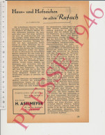 6 Vues 1946 Haus-und Hofzeichen Im Alten Rufach - Vieux Rufach 68 Haut-Rhin + Aselmeyer (Mulhouse) + Corset Grodwohl - Ohne Zuordnung