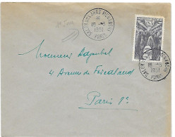 Yv 879 Sur Lettre - Journée Timbre 1er Jour - Salon Des Arts Et Métiers 10 3 1951 PARIS Petit Cachet Rond Format Spécial - Cartas & Documentos