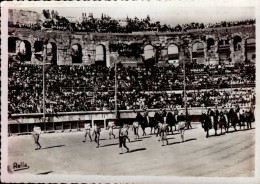 NIMES       ( GARD )     COURSE DE TAUREAUX AUX ARENES DE NIMES  . LE PASEO - Nîmes