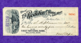 USA Check Rodefer National Glass Works Bellaire Ohio 1905 First National Bank - Andere & Zonder Classificatie