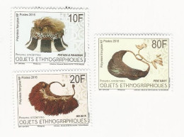 Polynésie-2016-Objets Ethnographiques - N° 1110 à 1112 ** - Unused Stamps