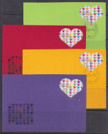 -Croatia, 2012-02-01, Valentine's Day, I Love You, Cpl Of 4 Colours Commemorative Cards - Kroatië
