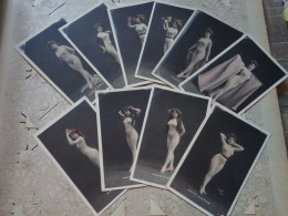 Thème Fantaisie Spectacle Femme Artiste Cabaret 10 Cartes Ninette D'Arville Photographe Walery Paris 1900 Faux Nue - Artiesten