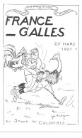 RUGBY - FRANC - GALLES  Le 25 MARS 1961 Au Stade De Colombes   Illustration Joë Bridge - Rugby