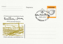 SCOUT SLOVENIA 2007 - 150TH BADEN POWELL BIRD ANNIVERSARY. POSTCARD  SPECIAL CANCEL LJUBLJANA - Slowenien