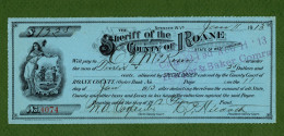 USA Check Sheriff Of The COUNTY OF ROANE Spencer, WV 1913 - VERY RARE !  N.4074 - Sonstige & Ohne Zuordnung