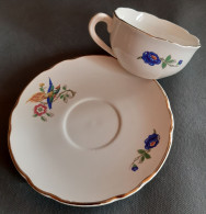 Lot 7 - 1 Tasse En Faïence De DIGOIN SARREGUEMINES, Oiseau De Paradis. Bon état. Fleurs Identiques Sur Tasse Et Soucoupe - Tazze