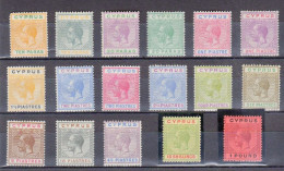 Chipre-Cyprus 1921-23 - George V -Yvert 67/83 MH* Presque MNH**- Luxe - SG 85/101 - MH*Almost MNH** De Luxe Original Gum - Cipro (...-1960)