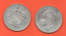 Paix-Bax 2,5 Gulden 1930 Netherland Olanda Paesi Bassi Silver Coin Wilhelmina Koningin - 2 1/2 Gulden